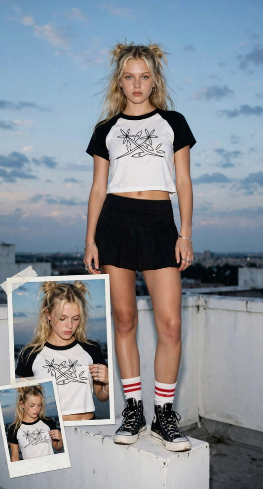 “Daisy” Women’s micro rib baby tee