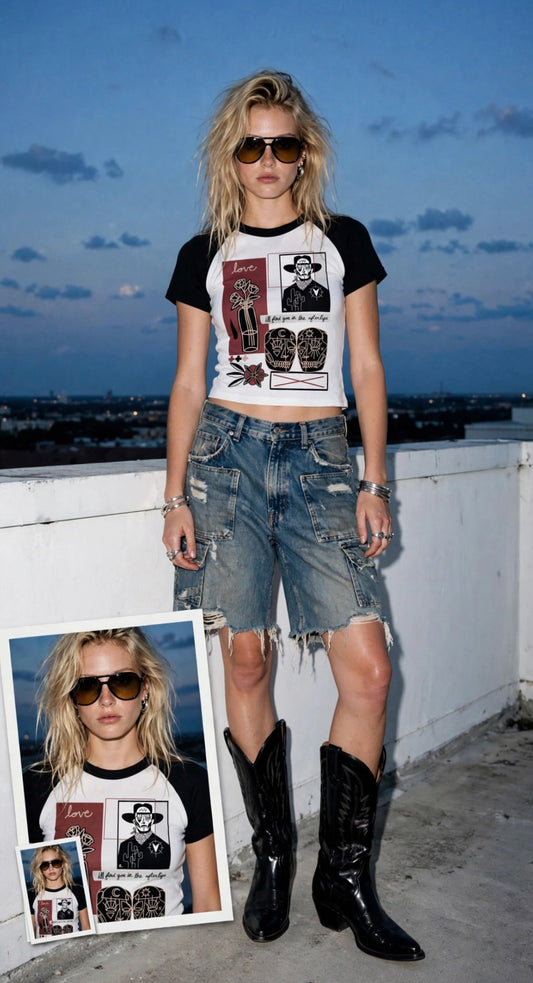 “Mash” Women’s micro rib baby tee